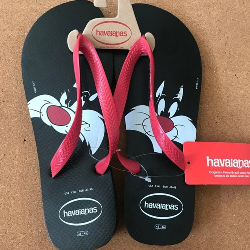 HAVAIANAS LOONEY TUNES FLIP FLOPS Sandals 13 Black